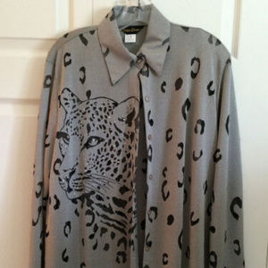 2-Pc Amber Dawn Embellished Leopard Jacket Shell M